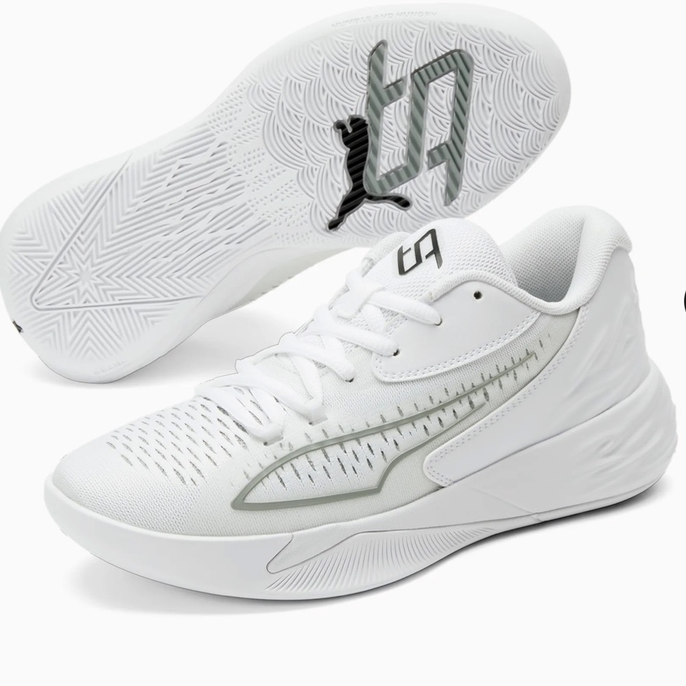 Puma Stewie 1, white, grey, silver, basketball shoes, sneakers, M 10.5 / W 12
